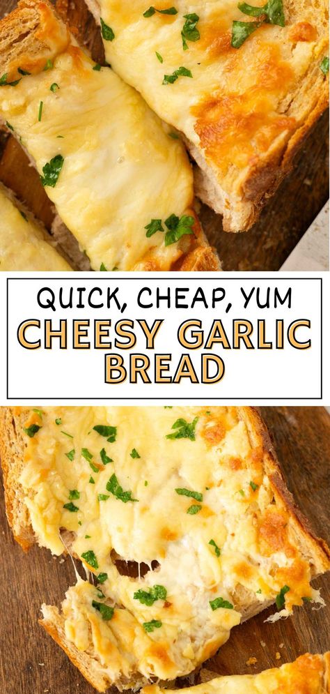 Everyone needs a fantastic go-to cheesy garlic bread recipe for Italian cooking nights. This cheesy garlic bread is buttery, garlicky, and covered in oozing melty cheese, making each bite irresistibly delicious. Plus, it takes less than 17 minutes to make! Easy Garlic Bread Recipe, Cheesy Bread Recipe, Cheesy Garlic Bread Recipe, Mixture Recipe, Cheese Bread Recipe, Scratch Cooking, Homemade Garlic Bread, Garlic Cheese Bread, Garlic Bread Recipe