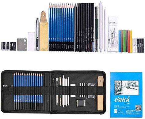 35pcs Graphite Drawing Pencils and Sketch Set ，Professional Drawing and Sketching Pencil Set in Zipper Carry Case with Rare Pop-Up Stand, Art Supplies Drawing Kit with Sketch Book for Adults Kids: Amazon.com.au: Office & School Supplies Art Pencil Set, Drawing Kit, Charcoal Sticks, Drawing Kits, Graphite Art, Drawing Pencils, Charcoal Sketch, Sketch Paper, Sketch Pad