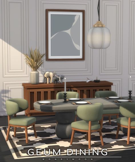 Download - Geum Dining | Patreon Sims 4 Cc Dining Table, Sims Build Cc, Sims 4 Dining Room Cc, Furniture Cc, The Sims 4 Packs, Casas The Sims 4, Patreon Logo, Sims House Plans, The Sims 4 Download