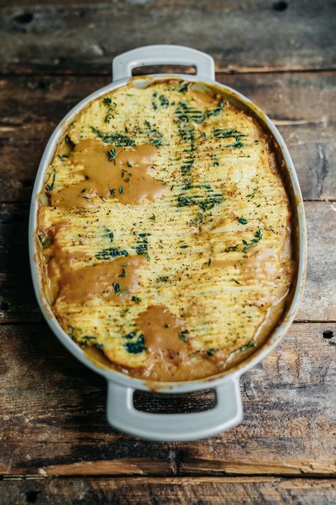 Baked Mashed Potatoes and Vegan Gravy - FoodByMaria Recipe With Lentils, Family Favorite Casseroles, Shepherd Pie, Favorite Casserole Recipes, Baked Mashed Potatoes, Vegan Shepherds Pie, Shepherd's Pie Recipe, Vegan Gravy, Favorite Casseroles