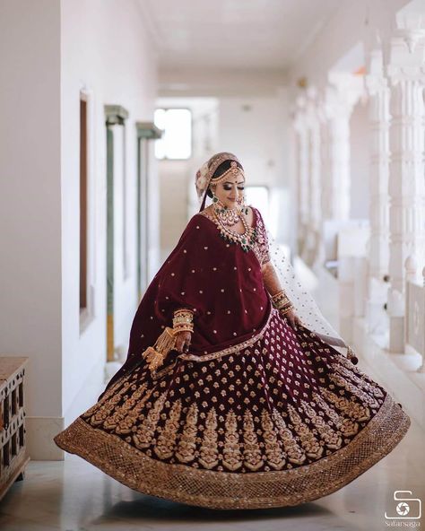 Maroon Bridal Lehengas That You Should Consider For Your D-Day Maroon Lengha Bridal, Maroon Lehenga Brides, Wedding Lehnga Designs Latest For Bride, Zardozi Lehenga, Latest Bridal Lehenga Collection, Bridal Lehenga Maroon, Maroon Bridal Lehenga, Maroon Lehenga, Latest Bridal Lehenga Designs