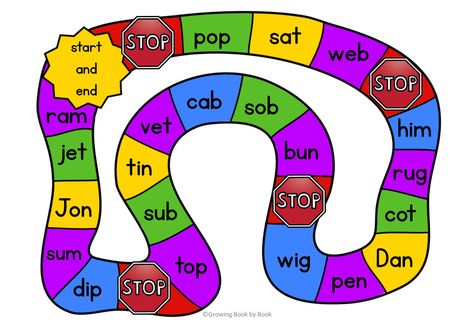 Learning to sound out words can be fun with these CVC word games. Free phonics printables just waiting to printed and played with your kindergartener or first grader. Free Phonics Printables, Free Phonics Activities, Cvc Word Games, Jolly Phonics Activities, Phonics Printables, Cvc Word Activities, Sounding Out Words, English Lesson Plans, Phonics Free