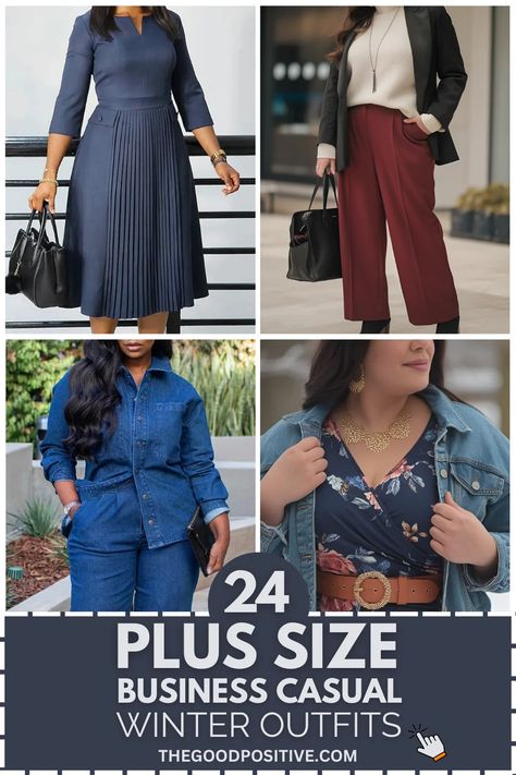 24 Plus Size Winter Business Casual Outfits: Work & Office Business Casual Outfits For Plus Size Women, Winter Business Casual Outfits, Office Outfits Women Plus Size, Casual Outfits Work, Plus Size Business Attire, Business Casual Outfits Winter, Winter Business Casual, Plus Size Business, Business Casual Winter