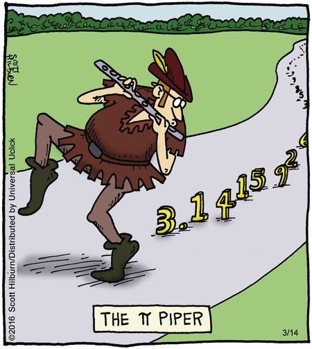 The Argyle Sweater for March 14. 2016. Happy Pi Day! Argyle Sweater Comic, Math Comics, Math Cartoons, Math Puns, Math Quotes, Nerd Jokes, Math Jokes, Nerd Humor, Math Humor