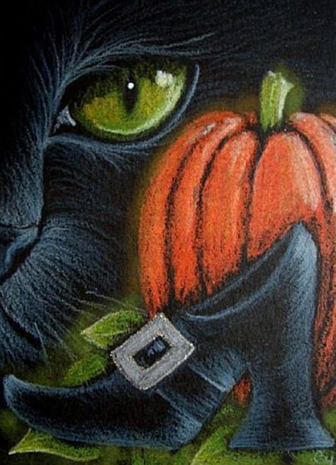 "Black Cat - Halloween" par Cyra R. Cancel Halloween Watercolor Art, Halloween Chalkboard Art, Halloween Chalkboard, Blackboard Art, Halloween Watercolor, Art App, Chalkboard Drawings, Blue Owl, Procreate Art