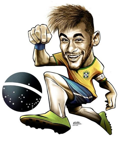 Neymar Caricatures, Neymar, Soccer, Football, Illustrations, Media, American Football