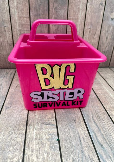 Sister Survival Kit, Big Sister Kit, Goft Ideas, New Big Sister Gifts, New Big Sister, Iron Man Birthday, Little Sister Gifts, Big Sister Little Sister, Big Sister Gifts