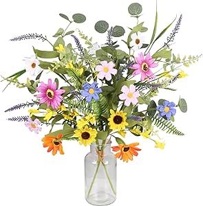 Freshing up any part of your home with these artificial daisy's. #sponsored #fauxflowers #homedecor #artificialflowers Wildflowers Bouquet, Daisy Bouquet, Willow Leaf, Flowers Colorful, Wedding Party Decor, Artificial Flower Bouquet, Wildflower Bouquet, Office Christmas Decorations, Home Indoor