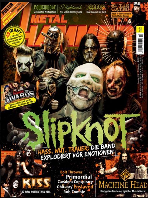 SLIPKNOT ON THE COVER OF METAL HAMMER Magazine Slipknot Magazine, Metal Hammer Magazine, Amon Amarth, 19 Days Characters, Rob Zombie, Metal Magazine, Music Magazines, Mötley Crüe, Heavy Metal Bands