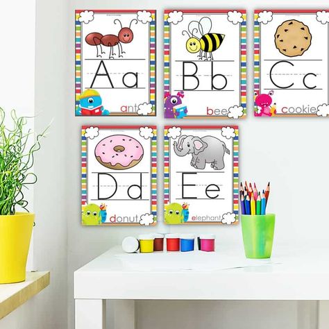 Alphabet Posters For Classroom Free, Alphabet Posters For Classroom, Letter Identification Activities, Monster Classroom, Posters For Classroom, Alphabet Display, Classroom Decor Bundle, Alphabet Posters, Printable Alphabet Letters