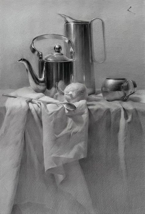 Pencil Art Drawings Still Life, Pencil Drawings Still Life, Still Life Pencil, Still Life Pencil Shading, Still Life Sketch, Life Reference, Still Life Pictures, Life Sketch, Class 9