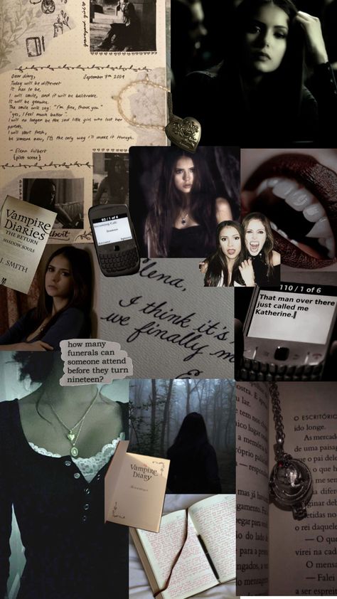 elena gilbert collage/wallpaper #thevampirediaries #elenagilbert #ninadobrev #elenagilbertcollage Elena Gilbert As A Vampire, Vampire Diaries Mood Board, Elena Gilbert Aesthetic Wallpaper, Badies Wallpaper, Elena Gilbert Nails, Elena Gilbert Room, Elena Gilbert Wallpaper, Elena Gilbert Core, Elena Core