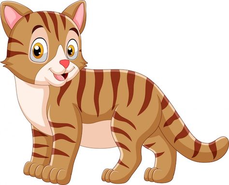 Vector smiling cat cartoon isolated on w... | Premium Vector #Freepik #vector #cute-cat #cat-cartoon #funny-cat #cat-tail Animation Schools, Gatos Cool, Animated Clipart, Animal Pins, Smiling Cat, Cat Info, Animals Print, Image Cat, Cat Cartoon