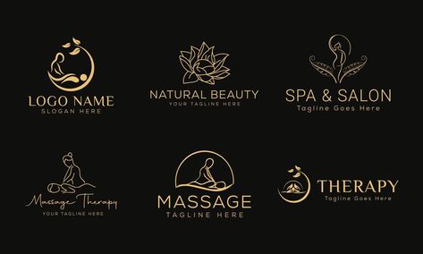 Massage Logo Design, Massage Therapy Business Cards, Healing Logo, Deco Spa, Massage Room Design, Leaves Logo, Spa Logo Design, Massage Logo, Massage Therapy Business