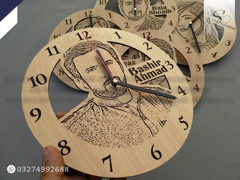 🔹Unique Design Personalized Wooden Wall Clock🔹 ✨ Made with High-quality Wood (MDF) ✨ Personalize it with your own design ✨ Quartz watches require a battery replacement every 1-2 years ✨ It preserves special moments ✨ A special gift for a special person For inquiries and orders: 📱WhatsApp: +923274992688 📍Lahore,Pakistan Nationwide Delivery Available 🚚 Wall Watch, How To Make Wall Clock, Lahore Pakistan, Wooden Wall Clock, Phone Stand, Special Moments, Wooden Wall, Special Person, Watch Design