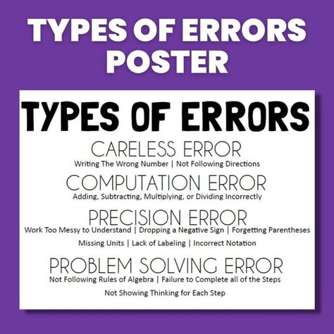 Error Analysis Math, Math Quiz, Error Analysis, Elementary School Classroom, Wrong Number, Levels Of Understanding, High School Classroom, Third Grade Math, Following Directions