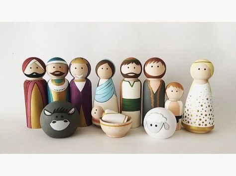 Nativity Peg Doll, Diy Nativity, Christ Centered Christmas, Wood Peg Dolls, Bendy Doll, Peg People, Clothespin Dolls, Nativity Crafts, Three Wise Men