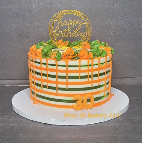 Orange And Green Cake Design, Orange And Green Cake, Green Cake Design, Green Cake, Orange Decor, Orange And Green, Cake Designs, Green And Brown, Cake Decorating