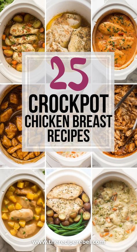 Rock Pot Chicken Recipes, Easy Crock Pot Chicken Breast Recipes, Easy Crockpot Chicken Breast Recipes, Chicken Breast Crock Pot Recipes, Escarole Soup, Chicken Breast Slow Cooker, Chicken Breast Crockpot Recipes, Crockpot Chicken Breast, Dinners Easy