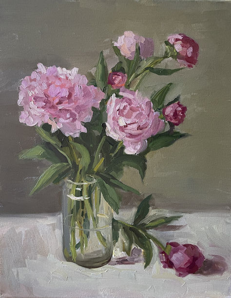 peonies painting Oil Painting Peonies, Pink Peony Painting, Painting Peonies Acrylic, Peony Painting Acrylic Easy, Peonies Painting Acrylic, Wall Posters Pink, Heartless Book, Flower Painting Ideas, Peony Oil Painting