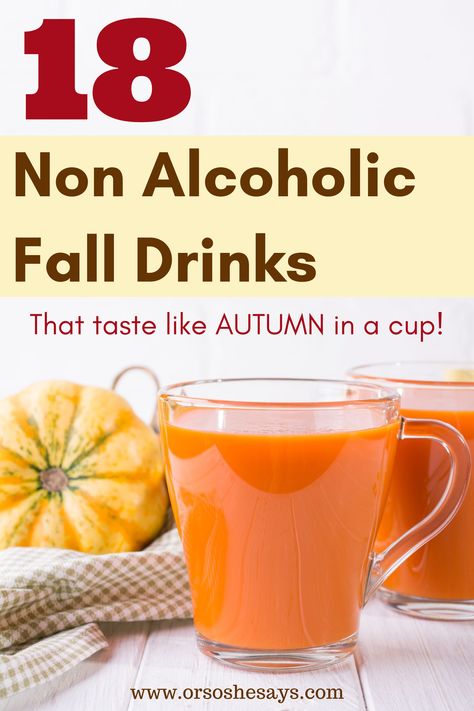 18 Non Alcoholic Fall Drinks ~ Taste like autumn in a cup!! #falldrinks #nonalcoholic #autumn #holidayparties #thanksgivingdinner Non Alcoholic Drinks For Fall, Alcoholic Fall Drinks, Drinks For Fall, Fall Drinks Alcohol, Drinks Nonalcoholic, Fall Drink Recipes, Pumpkin Juice, Homemade Apple Cider, Magic Potion