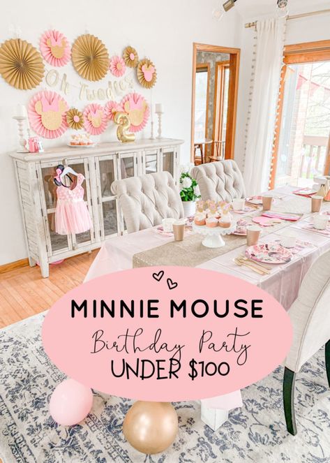 Amazon Finds: How to Throw a Minnie Mouse Birthday Party for $100 Minnie Mouse Pastel Party, Small 1st Birthday Party Ideas, Cheap Birthday Party Ideas, 2nd Option, Minnie Mouse Birthday Theme, Minnie Mouse Party Decorations, Minnie Mouse Theme Party, Twodles Birthday, Minnie Mouse Birthday Party Decorations