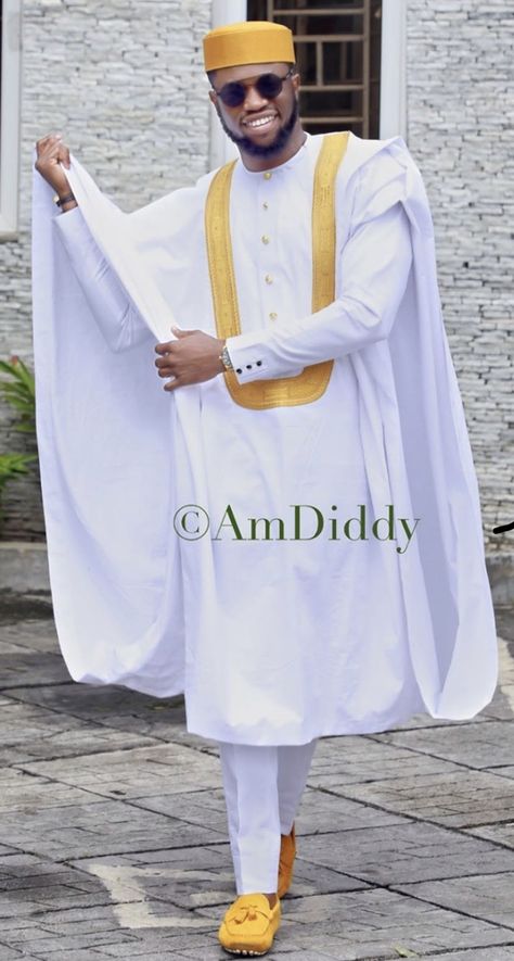 AmDiddy Men Agbada Styles, White Agbada, Men African Wear, Agbada Design, Couples African Outfits, Nigerian Men Fashion, African Wear Styles For Men, Latest African Men Fashion, African Shirts For Men