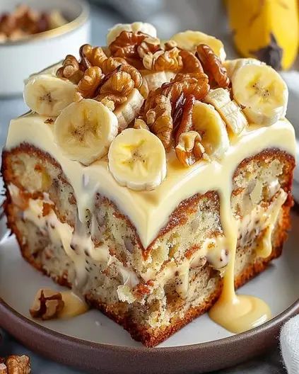 Luscious Vanilla Banana Walnut Cake Recipe | Moist & Easy - optimal recipes Dessert Recipes For Beginners, Optimal Recipes, Banana Nut Cake, Walnut Cake Recipe, Banana Walnut Cake, Nut Cake, Cake Banana, Cake Loaf, Banana Walnut