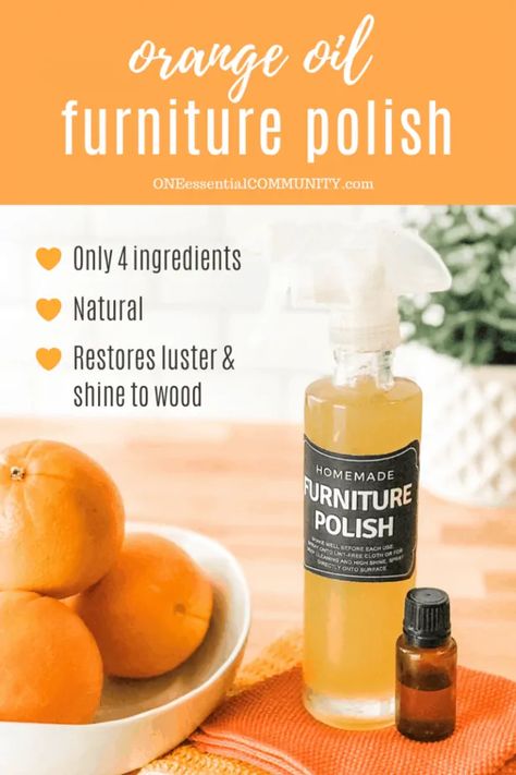 Homemade Furniture Polish, Diy Furniture Polish, Man Street Style, Polish Recipe, Dusting Spray, Orange Furniture, Homemade Furniture, Natural Furniture, Sweet Orange Essential Oil