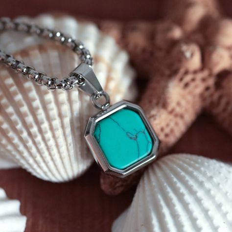 Fresh arrival! Behold the exceptional Square turquoise stainless steel pendant and necklace, natural stone jewelry pendant, minimal trendy waterproof durable non-tarnish necklace, now available at an irresistible price of €31.00
#AlphaMaleNecklace #AquamanSymbol #NonTarnishJewel #TurquoiseStone #FashionNecklace #FashionTrendJewel #DaintyNecklace #DurableJewelry #WaterproofNecklace #StonePendant Square Ring, Natural Stone Jewelry, Square Rings, Jewelry Manufacturers, Stainless Steel Pendant, Jewelry Pendant, Jewellery Design, Dainty Necklace, Turquoise Stone