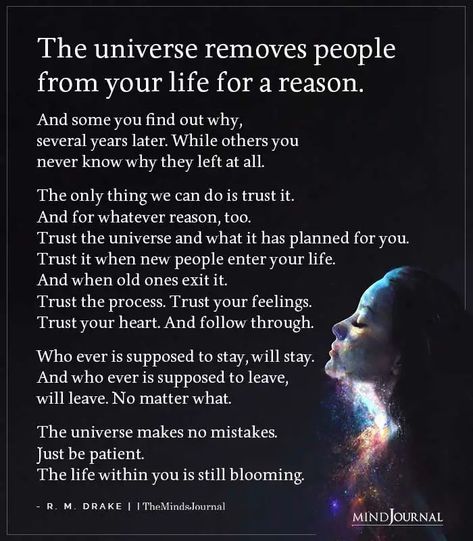 People Removed From Your Life, People Are Put In Your Life For A Reason, People Enter Your Life For A Reason, Universe Removes People Quotes, Removing People From Your Life Quotes, People Come Into Your Life For A Reason, Mindful Worksheets, Trust The Universe Quotes, Refreshing Quotes