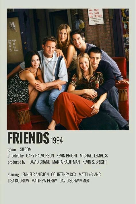 Minimalist Film Posters, Jennifer Aniston 90s, Friends Sitcom, Friends Film, Friends 1994, Minimalist Movie Posters, Film Polaroid, Posters Minimalist, Filmy Vintage