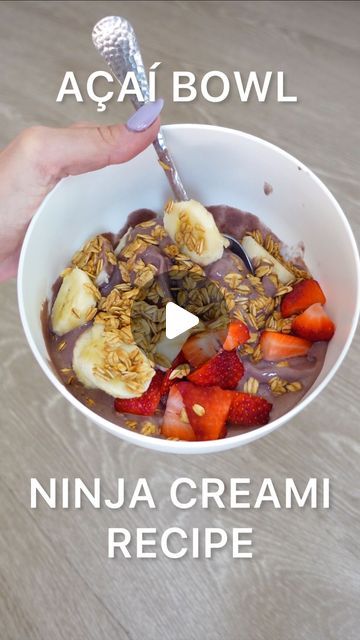 ALLISON LLOYD on Instagram: "Ninja creami acai bowl 🤤

Okay first off the ninja creami is the best invention ever and 2nd of all this is the best post workout meal I’ve had ever since I’ve started having post workout meals like 6 years ago

It’s also loaded with not only protein, but tons of nutrients my body needs 😌

Also LOOK AT THAT VOLUME!!

INGREDIENTS FOR BASE🍌🍓
acai pure packet (I get mine from Trader Joe’s)
1/2 banana 
85g vanilla Greek yogurt 
1/2 tbsp chia seeds
1/2 scoop @legion vanilla protein powder (code allison)

INSTRUCTIONS
1. Let acai packet thaw for like 20-30 minutes then combine all ingredients and mash together to get a liquid texture
2. Freeze overnight !! (This part is super important)
3. Put in ninja cream (I use smoothie bowl setting) **I will put a little mil Ninja Creamy Acai Bowl, Creami Açaí Bowl, Acai Bowl Ninja Creami, Açaí Ninja Creami, Açaí Bowl Ninja Creami, Ninja Creami Acai Bowl, Ninja Creami Acai Bowl Recipe, Ninja Creami Smoothie Bowl Recipe, Acai Bowl Recipe With Acai Powder