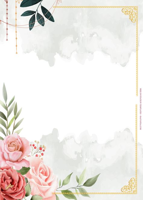 Save The Date Baground Ideas, Floral Invite Background, Blank Floral Invitation Card, Floral Invite Template, Hindu Wedding Invitation Card Background, Wedding Invitation Design Templates Free, Wedding Card Template Background, Hindu Wedding Invitation Background, Invitation Card Design Templates