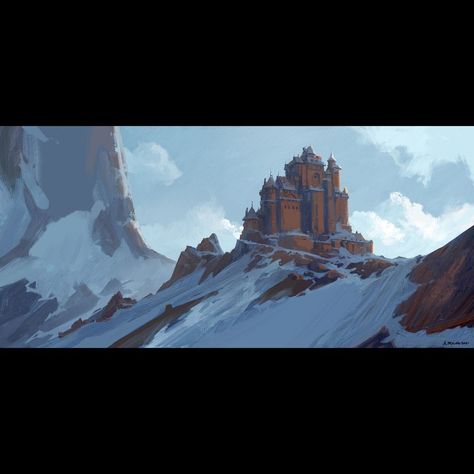 "Tall Fortress" - #noai #conceptart #digitalart #fantasyart #winter...some winter vibes. | Instagram Winter Castle Concept Art, Winter Fortress, Fortress Concept Art, Castle Concept Art, Winter Castle, Winter Vibes, Snow Mountain, January 11, Inspirational Art