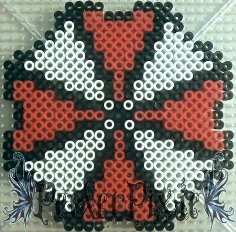 Resident Evil Perler Beads, Resident Evil Pixel Art, Resident Evil Umbrella Logo, Resident Evil Umbrella, Umbrella Logo, Perler Ideas, Pearl Beads Pattern, Beads Art, Hamma Beads