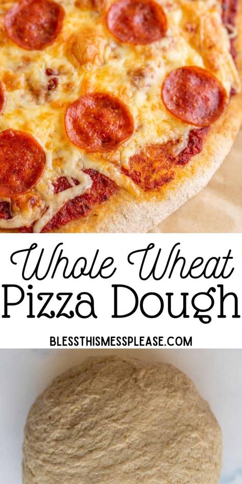 Pizza Dough Recipe With Honey, Pizza Dough Whole Wheat, Whole Wheat Pizza Crust Recipe, Whole Wheat Pizza Crust, Wheat Pizza Crust, Wheat Pizza Dough Recipe, Healthy Homemade Pizza, Whole Wheat Pizza Dough, Healthy Pizza Crust