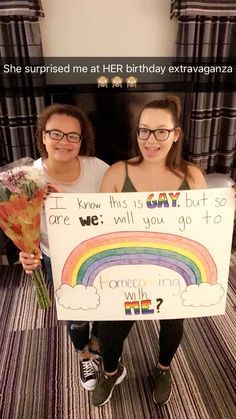 Lesbian Prom Proposal, Promposals Ideas, Gay Prom, Cute Hoco Proposals, Homecoming Poster Ideas, Dance Proposals, Promposal Ideas, Will You Be My Girlfriend, Funny Prom