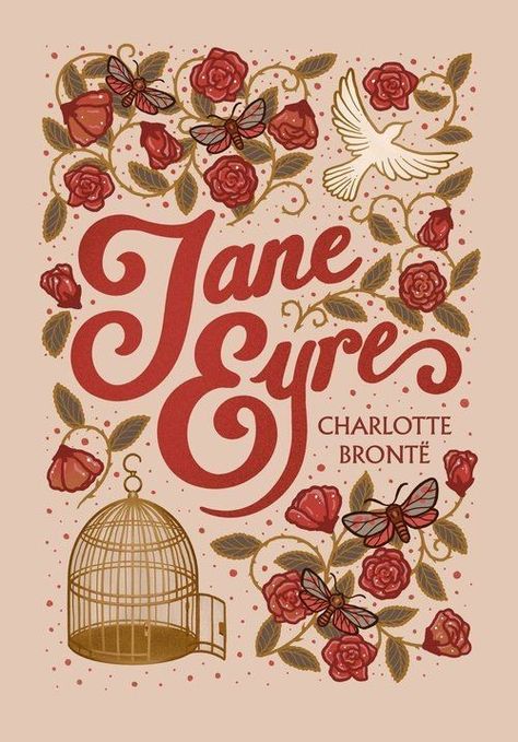 Pastel Book Cover Graphic Design, Book Cover Typography Design, Rose Book Cover, Pretty Book Covers, Rose Graphic Design, Typography Book Cover, Jane Eyre Book, Creative Book Cover Designs, Creative Book Covers