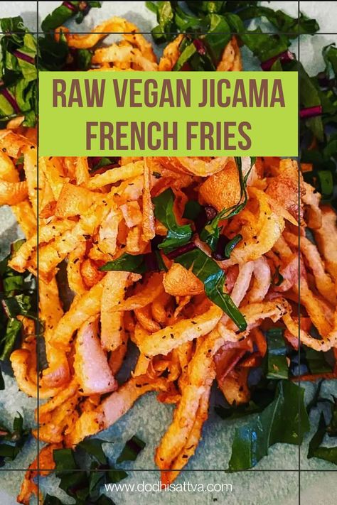 Indulge in guilt-free snacking with our Raw Vegan Jicama French Fries recipe. Satisfy your cravings while staying healthy and energized. Read the full article now! #RawVegan #JicamaFries #HealthySnacking #PlantBased #VeganRecipes #ReadTheFullArticle Jimaca Fries, How To Cook Jicama, Jicama Fries Air Fryer, Raw Banana Fry, Jicama Recipe, Jicama Fries, Vegan Fries, French Fries Recipe, Vegan Holiday Recipes