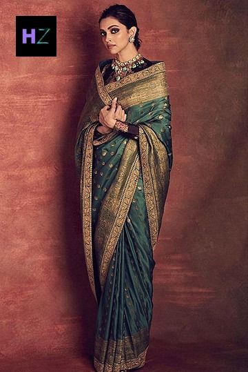 Recreate Deepika Padukone's Look In Green Sabyasachi Saree For Your BFF's Reception Royal Saree Look For Wedding, Royal Saree Look, Deepika Padukone Saree, Trending Sarees, Durga Pooja, Sabyasachi Sarees, Indian Sari Dress, Saree Draping Styles, Deepika Padukone Style