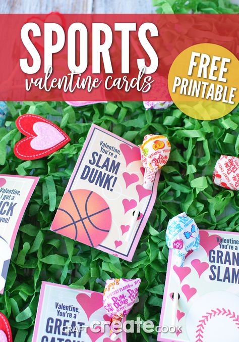 Basketball Valentines, Free Valentine Cards, Printable Valentines Day Cards, Ball Ideas, Valentine's Day Crafts For Kids, Valentine's Day Printables, Valentines Printables Free, Valentines Crafts, Valentine's Day Crafts