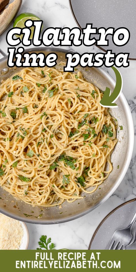 Transform simple ingredients into a spectacular dish with this Cilantro Lime Pasta. It's a versatile recipe that pairs beautifully with grilled meats or stands alone as a refreshing main. Pasta Al Cilantro, Cilantro Lime Pasta, Cilantro Pasta, Lime Pasta, Fresh Pasta Recipes, Drying Cilantro, Grilled Meats, Pasta Ingredients, Lemon Pasta