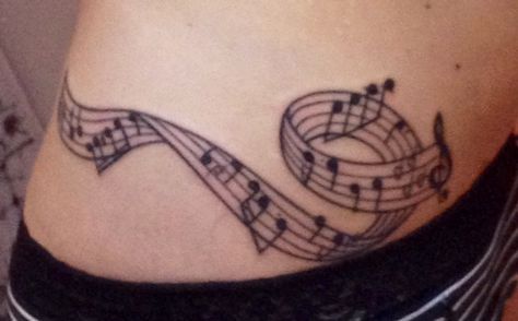 Finished product! Music hip tattoo Underbreast Tattoo, Tattoo Music, Music Tattoo, Music Tattoos, Hip Tattoo, Dope Tattoos, Fish Tattoos, Jesus Fish Tattoo, Tatting