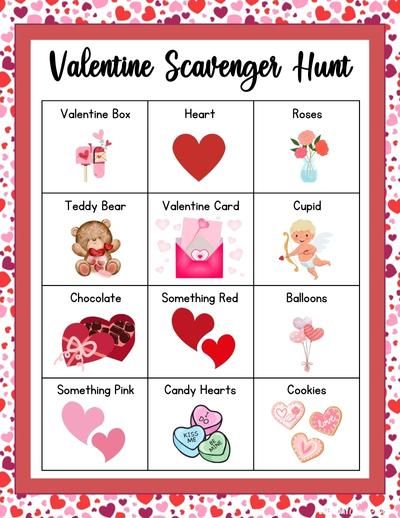 Free Printable Valentine Scavenger Hunt For Kids February Scavenger Hunt, Heart Scavenger Hunt For Kids, Valentine Day Scavenger Hunt, Valentine Scavenger Hunt For Kids Free, Valentines Day Scavenger Hunt For Kids, Valentine’s Day Scavenger Hunt For Kids, Valentine's Day Activities For Kids Free Printable, Valentines Day For Kids From Parents, Valentine Party For Kids