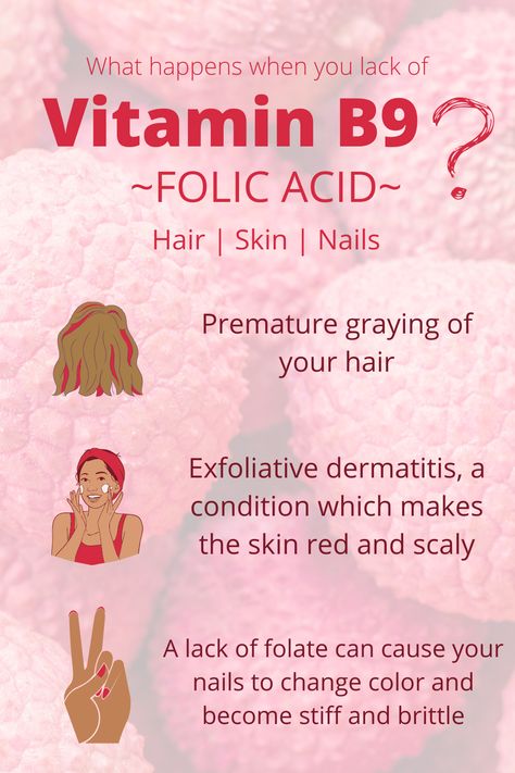 Folic acid lackage problems in hair, skin, and nails (vitamin B9). #vitaminb9 #folicacid #hairskinnails #prematurehairgray #dermatitis #scalyskin #stiffnails #brittlenails Vitamins Men Should Take Daily, Folic Acid Tablets, Folic Acid Deficiency, Hair Skin Nails Vitamins, Food Vitamins, Hair And Skin Vitamins, Health Website, Vitamin Tablets, Fruit Health