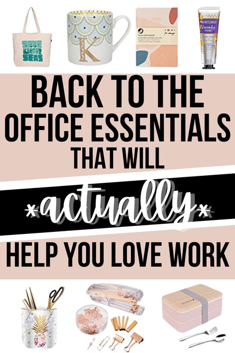 Work Office Essentials Women Desk, New Office Job Essentials, Office Needs List, First Office Job Essentials, Cute Work Desk Ideas Office, Office Essentials Checklist, Office Necessities Work, Work Office Essentials, Work Bag Essentials Woman