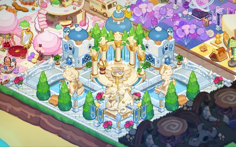 Train Station Design, Crk Designs, Cookie Run Kingdom Layout, Crk Ideas, Crk Layout, Kingdom Ideas, Cookierun Kingdom, Cookie Kingdom, Kingdom City