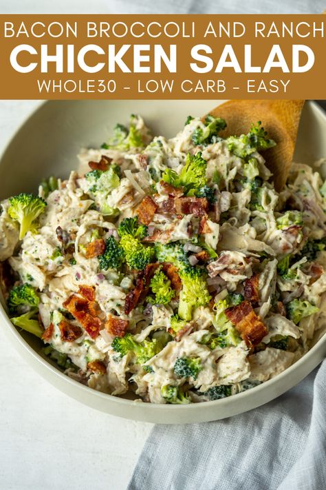 Ranch Chicken Salad, Low Carb Chicken Salad, Bacon Broccoli, Healthy Low Carb Dinners, Egg Diet Plan, Low Carb Low Fat Recipes, Low Carb Easy, Healthy Chicken Salad, Boiled Egg Diet Plan