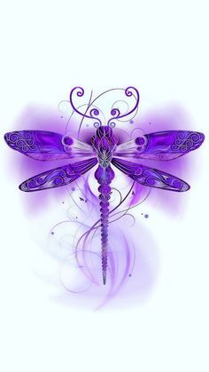 Dragonfly Tattoo Purple, Purple Dragonfly Wallpaper, Dragon Fly Tattoo For Women, Dragonfly Paintings, Dragonfly Purple, Tattoo Dragonfly, Between Breast Tattoo, Tattoo Colorful, Mother Tattoos For Children